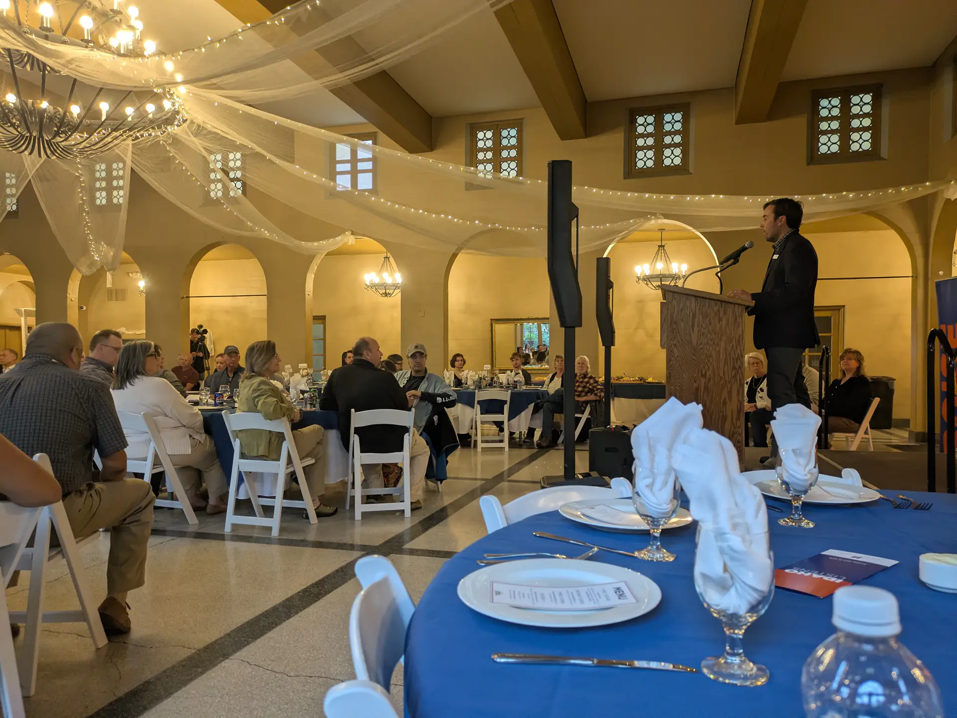 Guest speaking at an event with professional audio