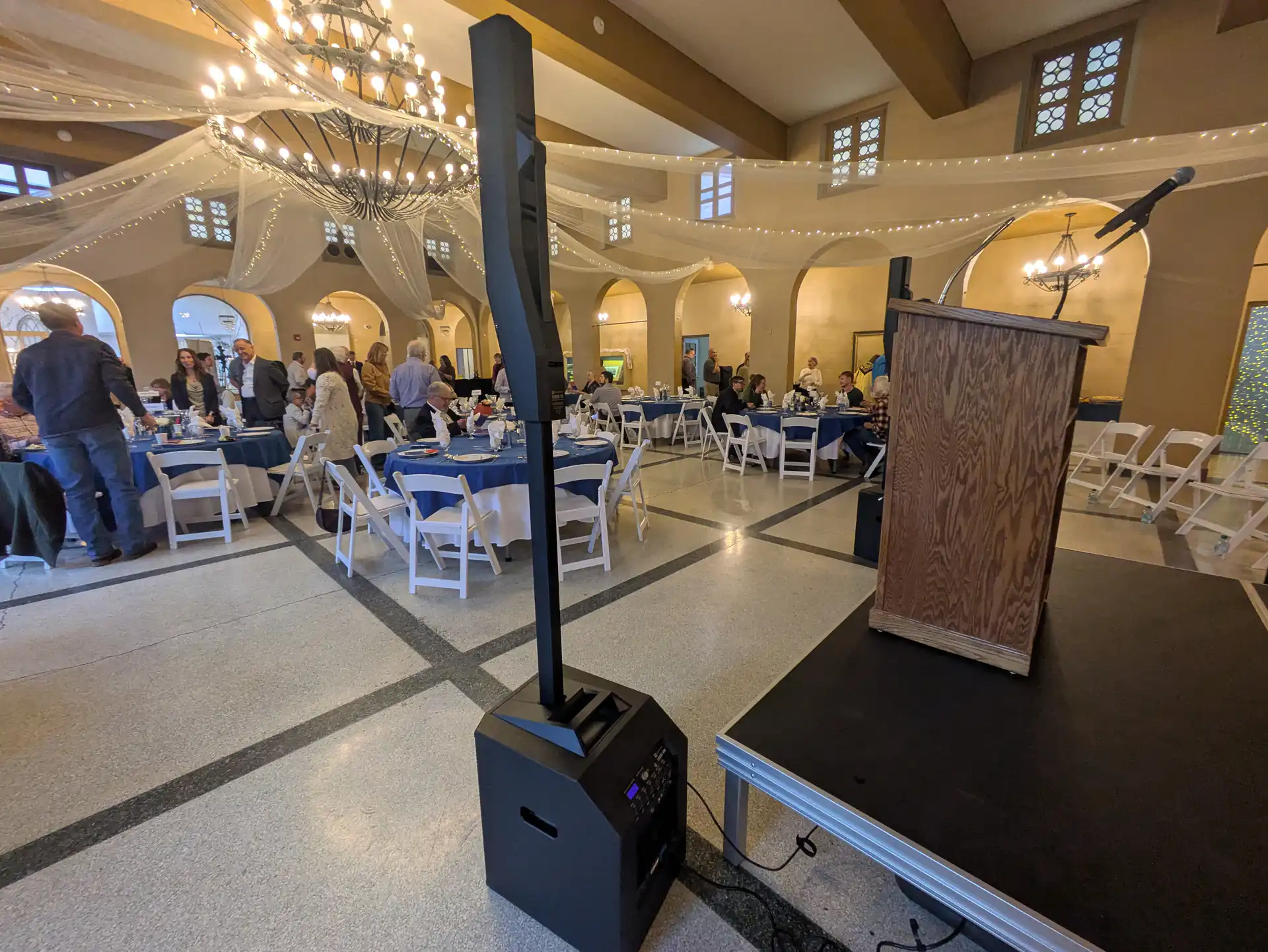 Event PA system with guests in the room
