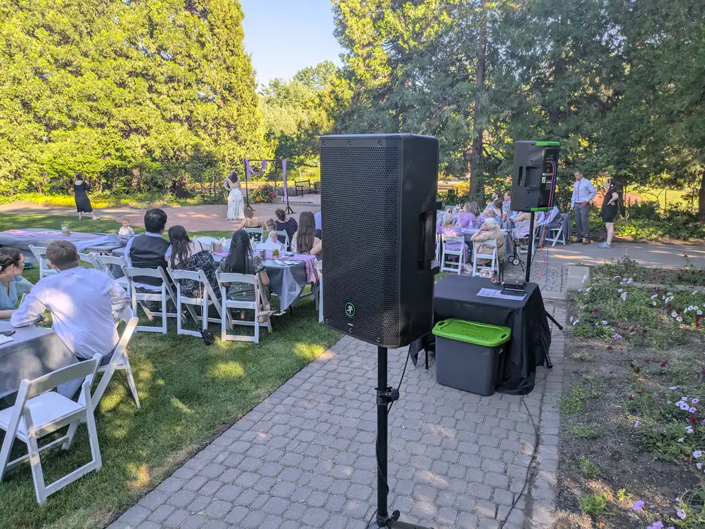 Wedding celebration with professional audio